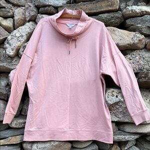 Time and Tru Pink Cowl Neck Pullover Sweatshirt XL (16–18)